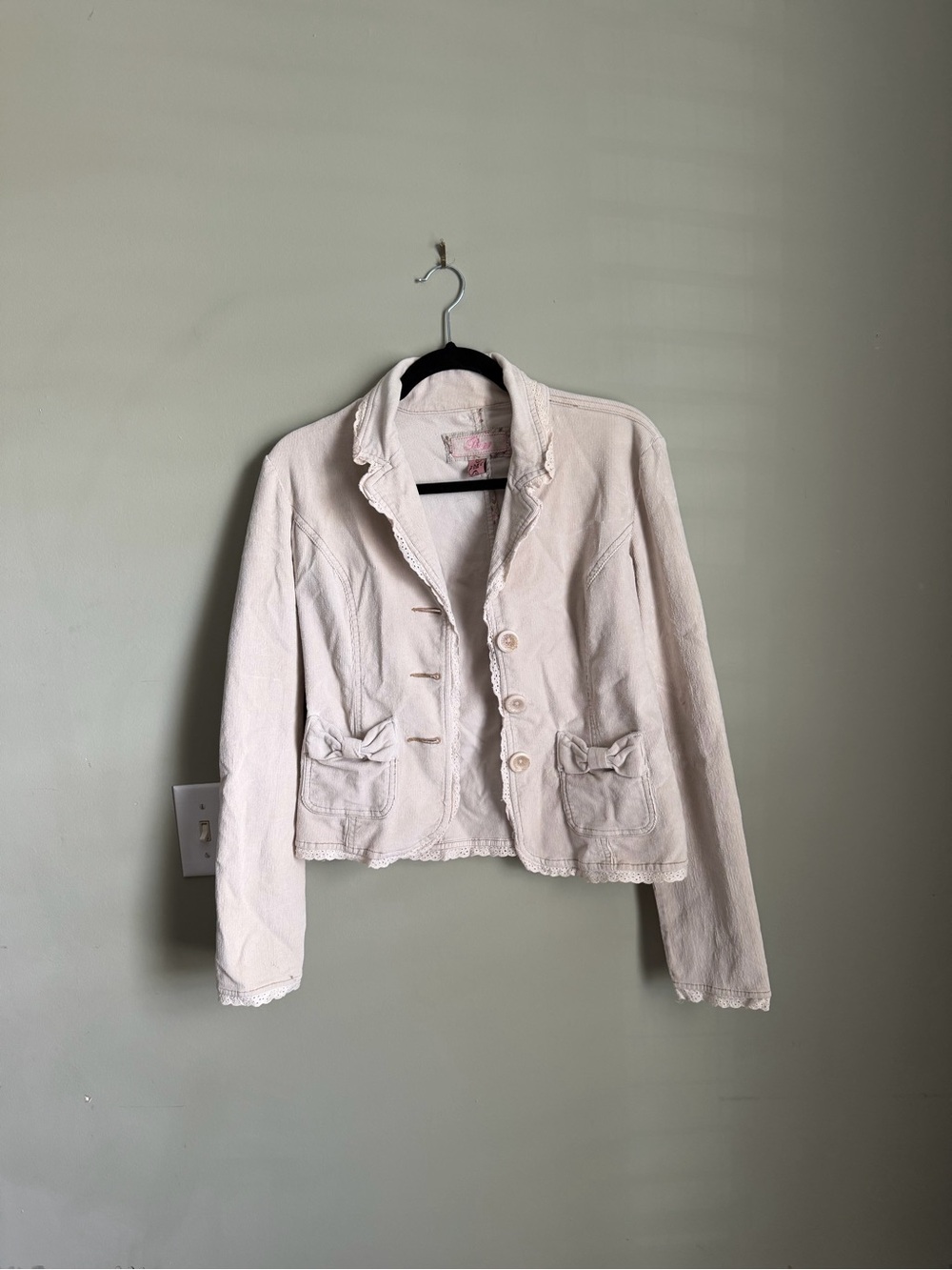 vintage Plugg Coquette-style corduroy knit blazer jacket